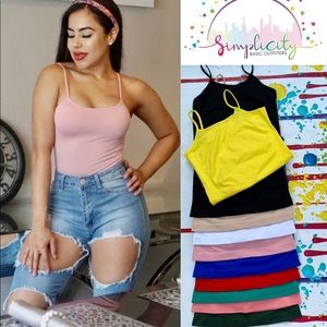 3 Pack Spaghetti Strap Premium Lycra Tops 10 Color